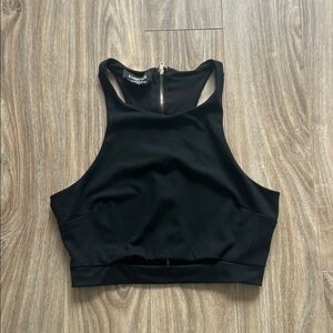 Bebe Crop Top with Gold Zipper
